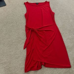The Limited Red Sleeveless Midi Dress with Side Knot
